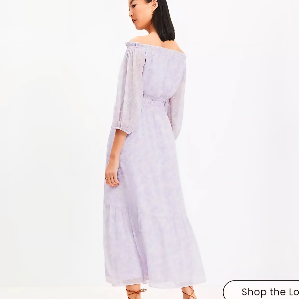 LOFT Lavender Long Sleeve Dress